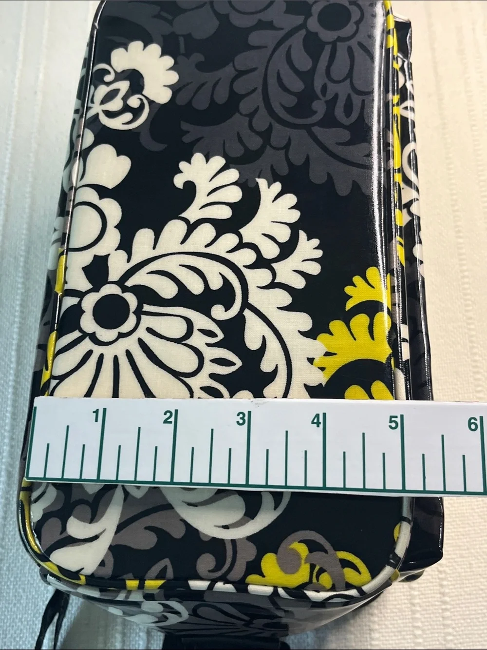 Vera Bradley Black Yellow Floral Shoulder Cosmetic Case
